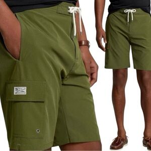 Mens Polo Ralph Lauren Swim Trunks SM GREEN ORANGE WHITE Pool Shorts NWT Polo RL